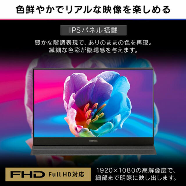 アイリスオーヤマ(アイリスオーヤマ)のモバイルモニター アイリスオーヤマ ILD-A16262KS-B スマホ/家電/カメラのPC/タブレット(ディスプレイ)の商品写真