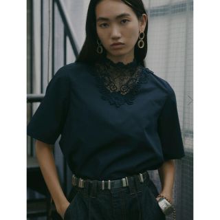 アメリヴィンテージ(Ameri VINTAGE)のMEDI LACE NECK BLOUSE  ameri(シャツ/ブラウス(半袖/袖なし))