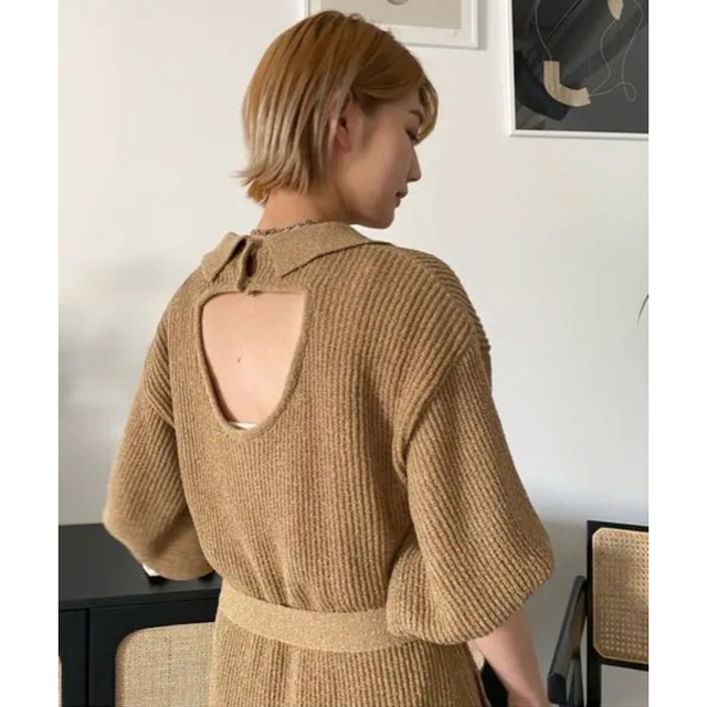 Ameri VINTAGE(アメリヴィンテージ)のMEDI OPEN COLLAR KNIT ALL IN ONE レディースのパンツ(オールインワン)の商品写真