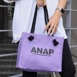 アナップ(ANAP)のANAP★新品★ロゴミニトートバッグ パープル(トートバッグ)