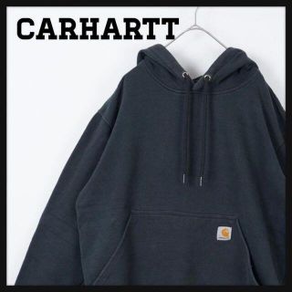 カーハート(carhartt)の【即完モデル‼︎】Carhartt♧黒 ワンポイントロゴ パーカー NO95(パーカー)