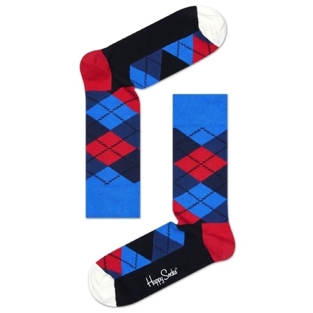 NAIGAI(ナイガイ)の新品 ハッピーソックス  41-46 Argyle Sock Blue/Red メンズのレッグウェア(ソックス)の商品写真