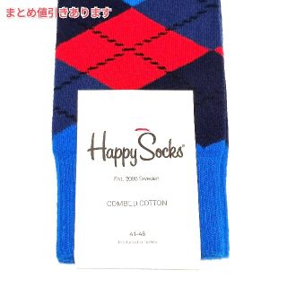 ナイガイ(NAIGAI)の新品 ハッピーソックス  41-46 Argyle Sock Blue/Red(ソックス)