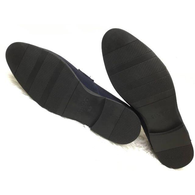 MONSIEUR NICOLE(ムッシュニコル)のムッシュニコルネイビースウェードビットローファーサイズ26.0cm メンズの靴/シューズ(スリッポン/モカシン)の商品写真
