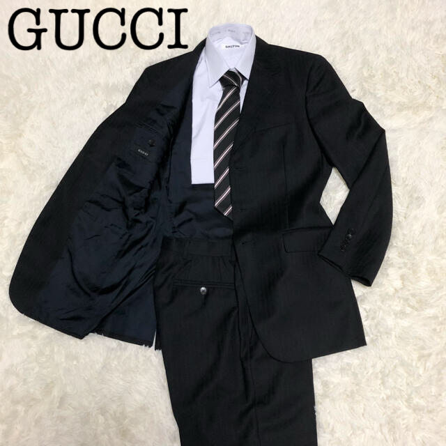 Gucci(グッチ)の【GUCCI】 極美品　スーツ　セットアップ　シャドーストライプ　ジャケット メンズのスーツ(セットアップ)の商品写真