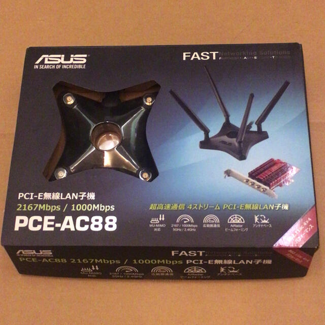 【美品】 ASUS  無線LANアダプタ PCE-AC88WPA2WPAWEP