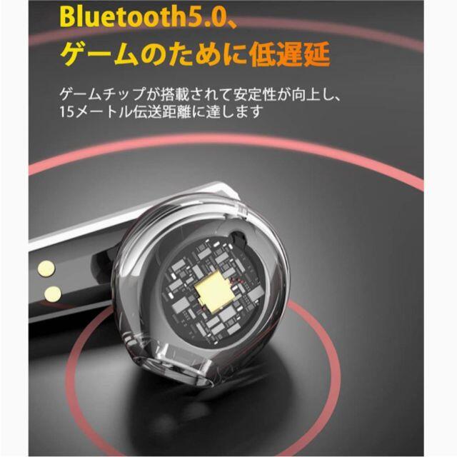 【音量調整可能 高音質 マイク付き 30時間連続】 ワイヤレスイヤホン 4