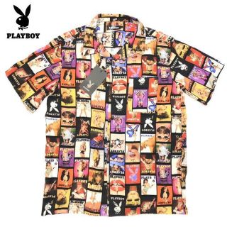 プレイボーイ(PLAYBOY)の新品 正規　Ｌ　PLAYBOY プレイボーイ　カバーガール　フォト　アロハシャツ(シャツ)