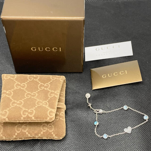 Gucci(グッチ)の最終値下げ★GUCCI ハート カラーストーン ブレスレット レディースのアクセサリー(ブレスレット/バングル)の商品写真