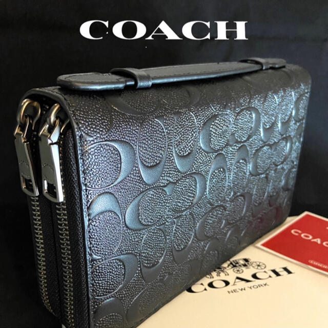 COACH(コーチ)の新品コーチ ダブルジップ エンボスドシグネチャー ダブルファスナー  長財布 メンズのファッション小物(長財布)の商品写真