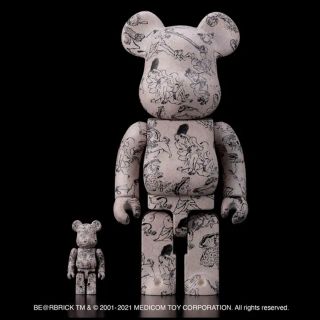 メディコムトイ(MEDICOM TOY)のBE@RBRICK 鳥獣人物戯画 第弍集 100% & 400%(フィギュア)