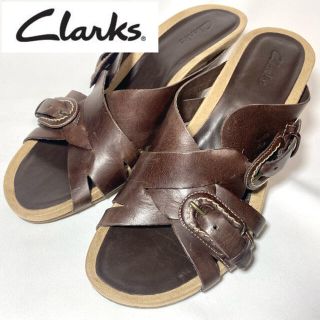 クラークス(Clarks)のClarks クラークス　サンダル　ブラウンレザー　24cm(サンダル)