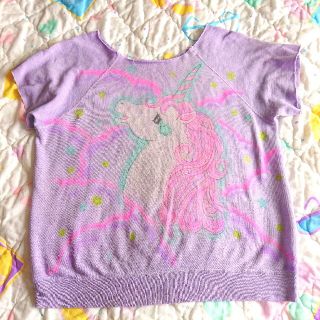 スパンク(Spank!)のspank!手書きユニコーン🦄fancyスウェット💟🌈(Tシャツ(半袖/袖なし))