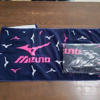 ミズノ(MIZUNO)の未使用 ミズノ スポーツタオル ２枚セット ネイビー系 今治 日本製 綿100%(タオル/バス用品)