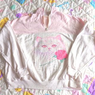 スパンク(Spank!)の80s古着🐱ネコスウェット🐱spank!🌈💟🌈(トレーナー/スウェット)