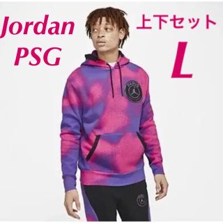 ナイキ(NIKE)のNIKE×PSGメンズ フリース プルオーバー パーカー　上下セット  L(パーカー)