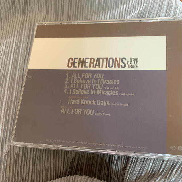 GENERATIONS(ジェネレーションズ)のGENERATIONS from EXILETRIBE  ALL FOR YOU エンタメ/ホビーのCD(ポップス/ロック(邦楽))の商品写真