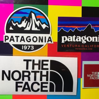 パタゴニア(patagonia)の★補強あり★新品未使用　ノースフェイス&パタゴニア　ステッカー4枚セット　黒(その他)