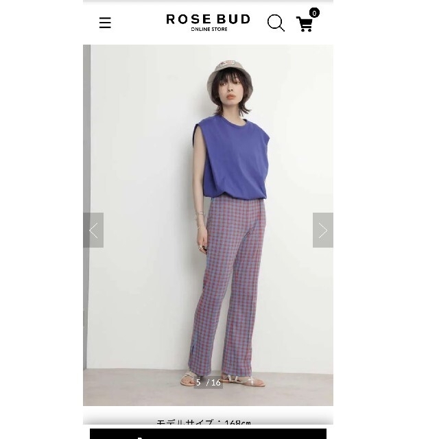 ROSE BUD(ローズバッド)のローズバッド　ROSE BUD　ギンガムチェックパンツ 　新品未使用 レディースのパンツ(カジュアルパンツ)の商品写真