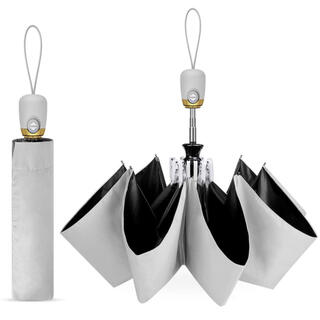 日傘 折りたたみ傘 ワンタッチ自動開閉 UVカット折り畳み傘紫外線遮断耐風撥水 (傘)