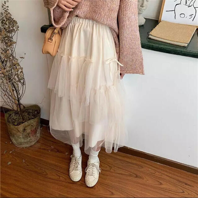 SNIDEL(スナイデル)の新品🎀リボンレースシフォンスカート  レディースのスカート(ロングスカート)の商品写真