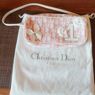 クリスチャンディオール(Christian Dior)のChristianDior　ピンクトロッター　花　ハンドバッグ(ハンドバッグ)