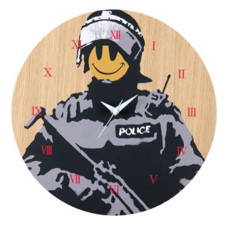 メディコムトイ(MEDICOM TOY)のBANKSY WALL CLOCK Riot Cop KARIMOKU(掛時計/柱時計)