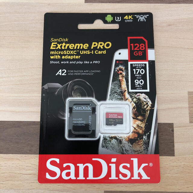 SanDisk(サンディスク)のマイクロSDカード 128GB Extreme PRO スマホ/家電/カメラのスマホ/家電/カメラ その他(その他)の商品写真