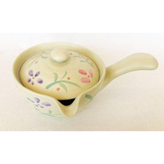 急須 花絵 イエロー黄 広口 U網急須 土瓶 ティーポット(テーブル用品)