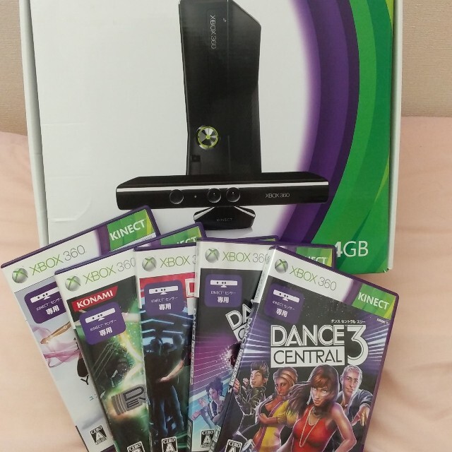 Xbox 360 4GB ＋ Kinect（キネクト）本体＋ソフト5本セットゲームソフト/ゲーム機本体