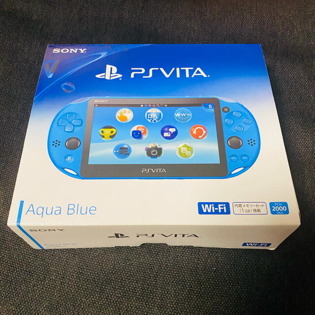 PlayStation Vita(プレイステーションヴィータ)の○本体未使用品○ ps Vita アクアブルー 本体 PCH-2000 ビータ エンタメ/ホビーのゲームソフト/ゲーム機本体(携帯用ゲーム機本体)の商品写真