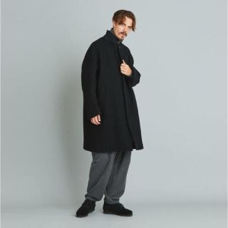 スティーブンアラン(steven alan)のスティーブンアラン 100S MELTON COAT ブラック ウール キュプラ(チェスターコート)