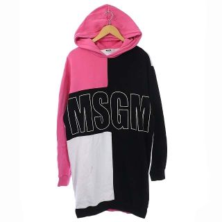 エムエスジイエム(MSGM)のエムエスジーエム MSGM ロング プルオーバー パーカー 長袖 M 黒 ピンク(その他)