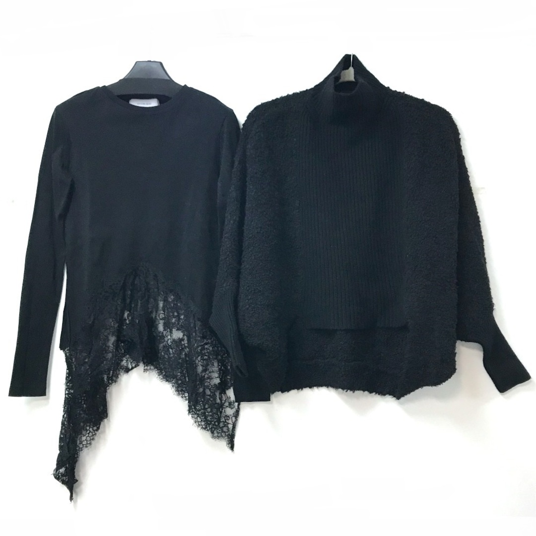 LE CIEL BLEU(ルシェルブルー)のルシェルブルー LE CIEL BLEU BCBG MAXAZRIA  長袖 ニット レース ロングＴシャツ サンプル品 アパレル トップス セット トップスその他 ポリエステル ブラック レディースのレッグウェア(タイツ/ストッキング)の商品写真