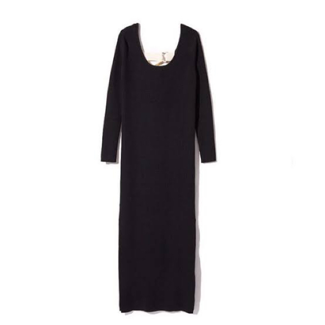 LEINWANDE/ラインヴァンド BACK BELTED KNIT DRESS - ロングワンピース ...