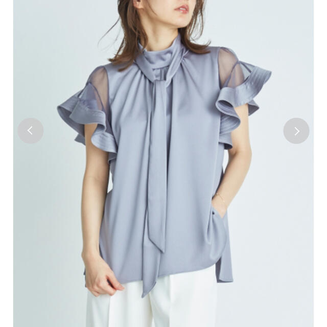 再再販 FRAY I.D 新品タグ付き✨ラッフルスリーブ ボウタイブラウス F