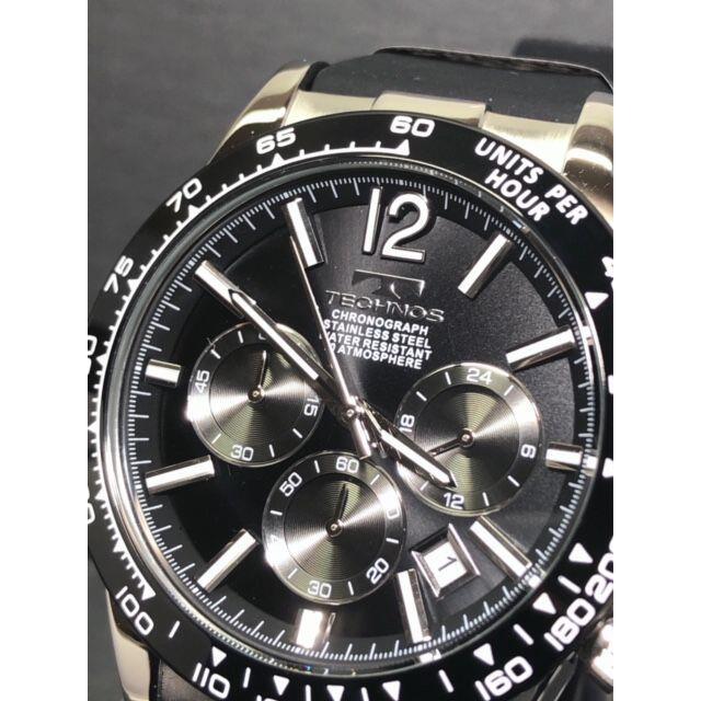新品 TECHNOS テクノス 正規品 オールブラック 多機能腕時計
