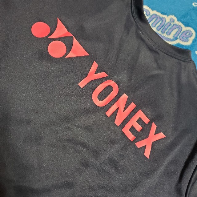 激安YONEX Tシャツ紺×ピンク 肩ロゴオレンジS