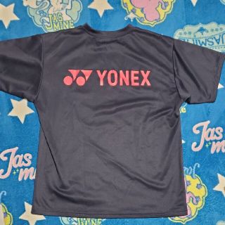 ヨネックス(YONEX)の激安YONEX Tシャツ紺×ピンク 肩ロゴオレンジS(ウェア)