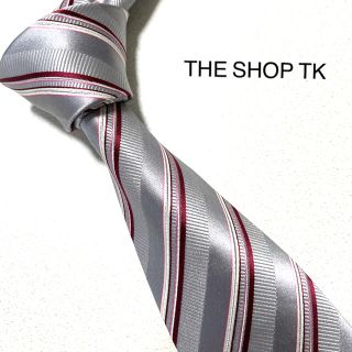 ザショップティーケー(THE SHOP TK)の美品 THE SHOP TK ネクタイ　レジメンタル　ストライプ　光沢　タグ付き(ネクタイ)