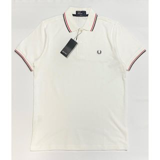 フレッドペリー(FRED PERRY)のFRED PERRY フレッドペリー 刺繍　半袖　ポロシャツ　メンズ　ホワイト(ポロシャツ)