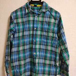 ギャップキッズ(GAP Kids)のギャップ　キッズ　長袖　160cm 緑　チェック(Tシャツ/カットソー)