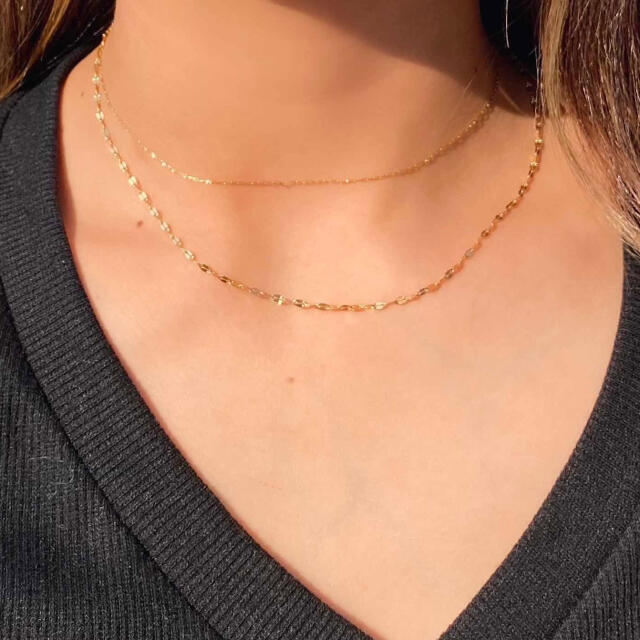 double necklace gold✴︎サージカルステンレス レディースのアクセサリー(ネックレス)の商品写真