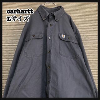 カーハート(carhartt)の 【カーハート】ワークシャツ　長袖シャツ　エンブレムタグ　ダークグレーL86(シャツ)