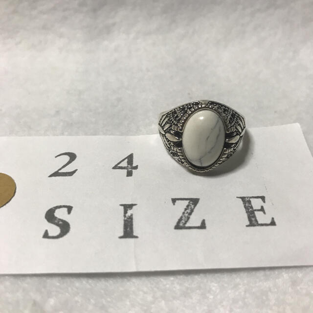 ストーンリング　24号　ホワイトターコイズ メンズのアクセサリー(リング(指輪))の商品写真