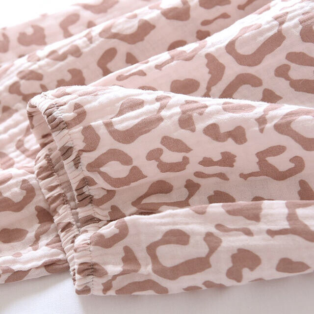 ダブルガーゼレディースパジャマかわいいレオパードルームウェア部屋着敏感肌 レディースのルームウェア/パジャマ(ルームウェア)の商品写真