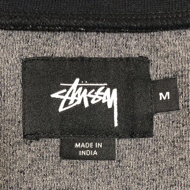 STUSSY ステューシー Tシャツ 長袖 ロンT 黒 ベロア生地 刺繍ロゴ M 6