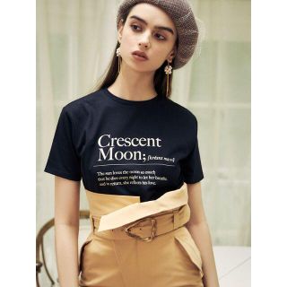 エイミーイストワール(eimy istoire)の☆送料無料☆エイミーイストワール MOONロゴプリントTシャツ ブラック(Tシャツ(半袖/袖なし))