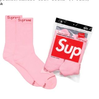 シュプリーム(Supreme)のSupreme/Hanes Crew Socks Pink バラ売り 2足(ソックス)