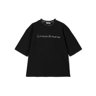 グレイル(GRL)の☆送料無料☆GRl レースネックロゴTシャツ ブラック(Tシャツ(半袖/袖なし))